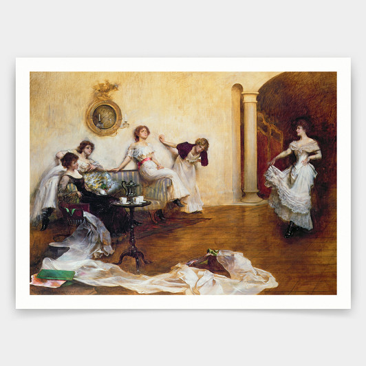 Albert Chevallier Tayler ,Silks and Satins,art prints,Vintage art,canvas wall art,famous art prints,V3007