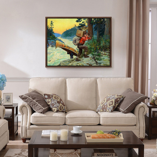 Philip R Goodwin,Cruisers Making Portage, 1910,large wall art,framed wall art,canvas wall art,large canvas,M4836