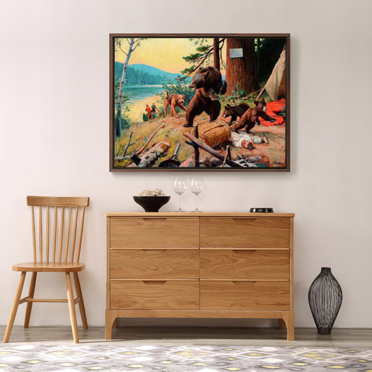 Philip R Goodwin,Camp Robbers,large wall art,framed wall art,canvas wall art,large canvas,M4835