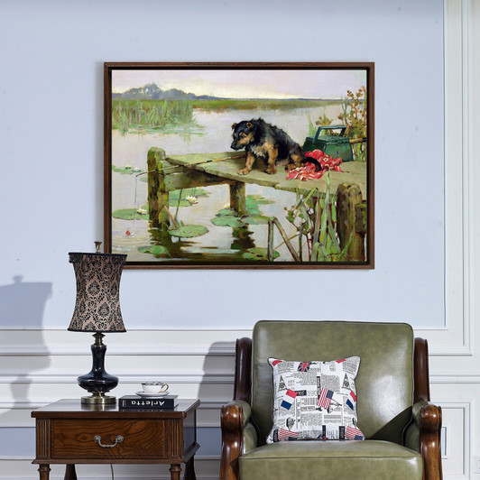 Philip Eustace Stretton,Terrier - Fishing,large wall art,framed wall art,canvas wall art,large canvas,M4834