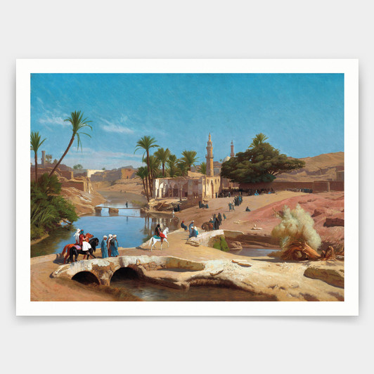Jean-Leon Gerome,View of Medinet El-Fayoum,art prints,Vintage art,canvas wall art,famous art prints,V4346