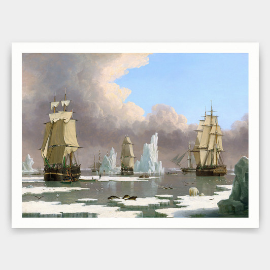 John Ward of Hull,The Northern Whale Fishery,The Swan and Isabella,art prints,Vintage art,canvas wall art,famous art prints,V4455