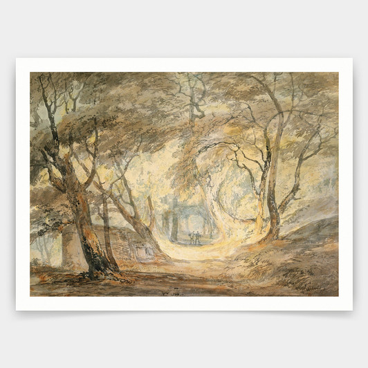 Joseph Mallord William Turner,Woodland Scene With Figures,art prints,Vintage art,canvas wall art,famous art prints,V4488