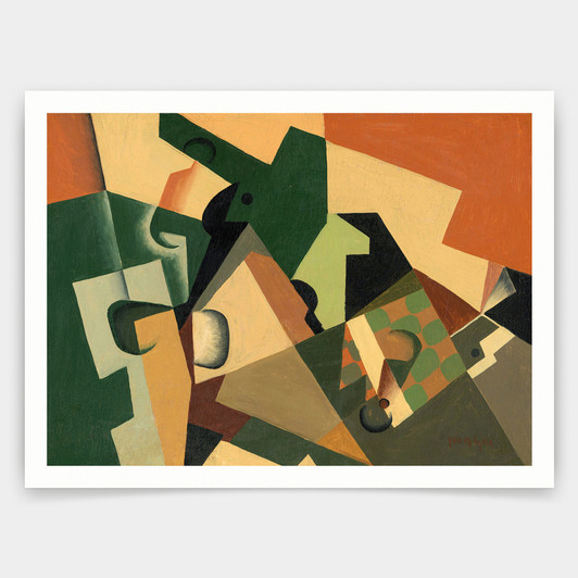 Juan Gris,Glass and Checkerboard, Abstract Wall Art,art prints,Vintage art,canvas wall art,famous art prints,V4496