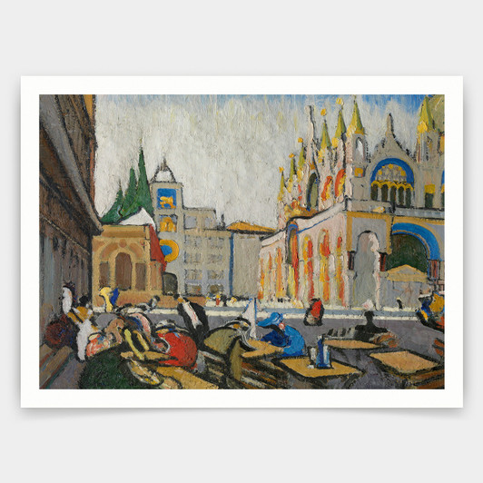Jules Schmalzigaug,San Marco from the Piazetta,art prints,Vintage art,canvas wall art,famous art prints,V4507