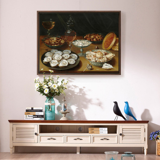Osias Beert the Elder,Dishes with Oysters, Fruit, and Wine,large wall art,framed wall art,canvas wall art,large canvas,M4694