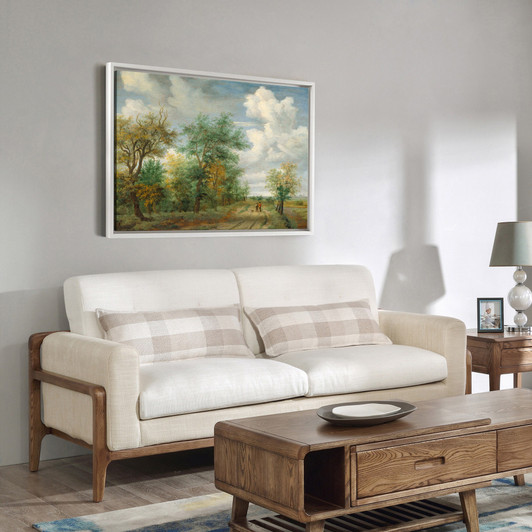 Meindert Hobbema,Wooded Landscape with Figures,large wall art,framed wall art,canvas wall art,large canvas,M4649