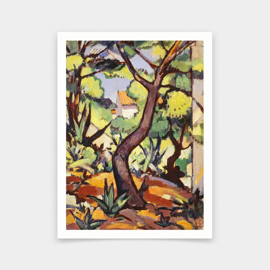Samuel John Peploe,Landscape at Cassis,Houses and trees,art prints,Vintage art,canvas wall art,famous art prints,V6709