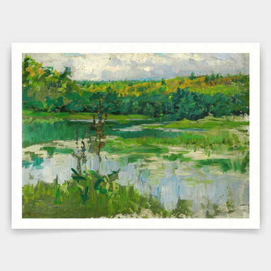 Maria Iakunchikova,stream; And Little Garden,art prints,Vintage art,canvas wall art,famous art prints,V4589