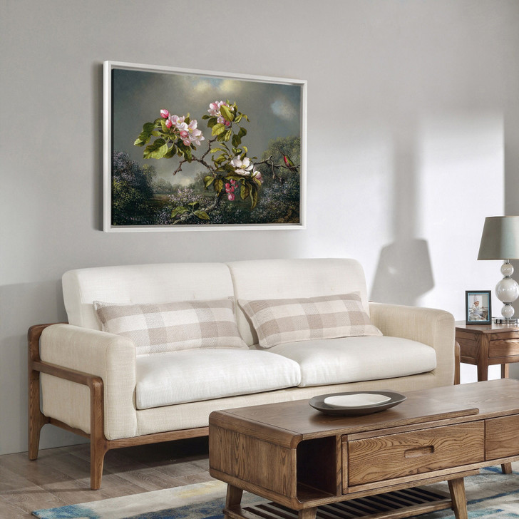 Martin Johnson Heade, Apple Blossoms and Hummingbird,large wall art,framed wall art,canvas wall art,large canvas,M4599