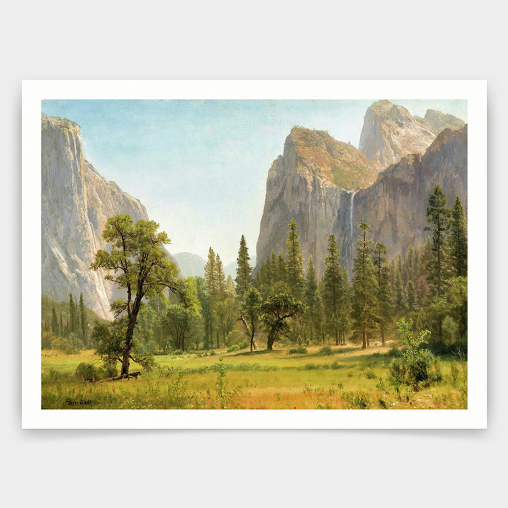 Albert Bierstadt,Bridal Veil Falls,Yosemite Valley,California,1871-1873,art prints,Vintage art,canvas wall art,famous art prints,V2992