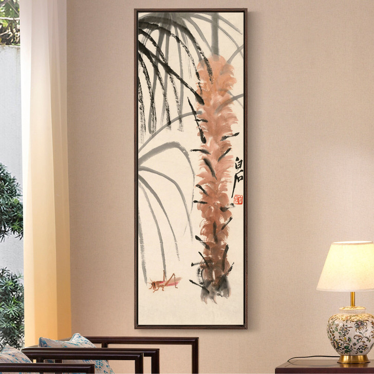 Qi Huang,Palm print,Chinese flower Prints,Vertical Narrow Art,large wall art,framed wall art,canvas wall art,M693