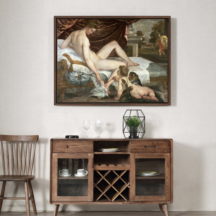 Lambert Sustris,Venus and Cupid,large wall art,framed wall art,canvas wall art,large canvas,M4540