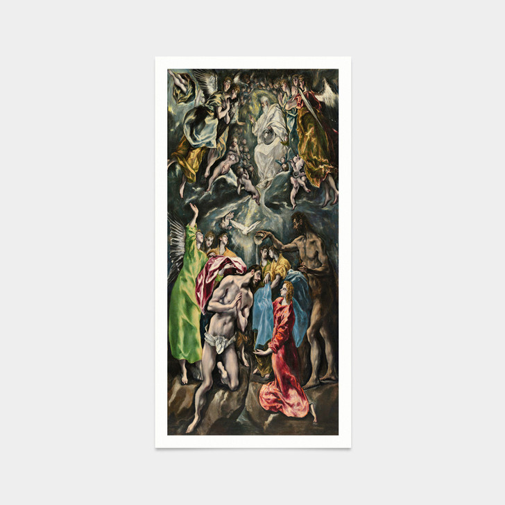 El Greco,The Baptism of Christ,art prints,Vintage art,canvas wall art,famous art prints,vertical narrow prints,V7346