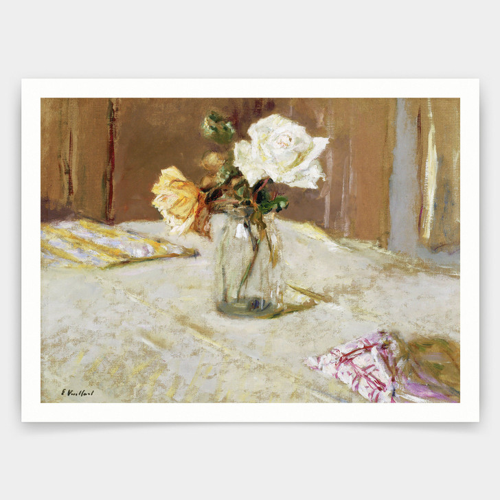 Edouard Vuillard,Roses in a Glass Vase,art prints,Vintage art,canvas wall art,famous art prints,q1514