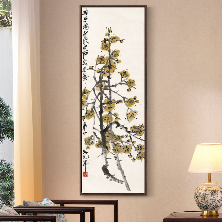 Qi Baishi,Wintersweet painting,Chinese painting,Vertical Narrow Art,large wall art,framed wall art,canvas wall art,M682