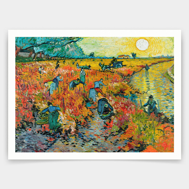Vincent Van Gogh,The Red Vineyard  Red Vineyard at Arles,Montmajour,art prints,Vintage art,canvas wall art,famous art prints,q1467