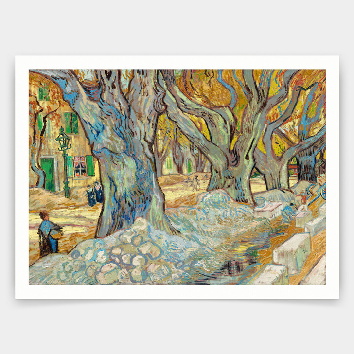 Vincent van Gogh,The Large Plane Trees,Road Menders at Saint-Rémy,art prints,Vintage art,canvas wall art,famous art prints,q1464