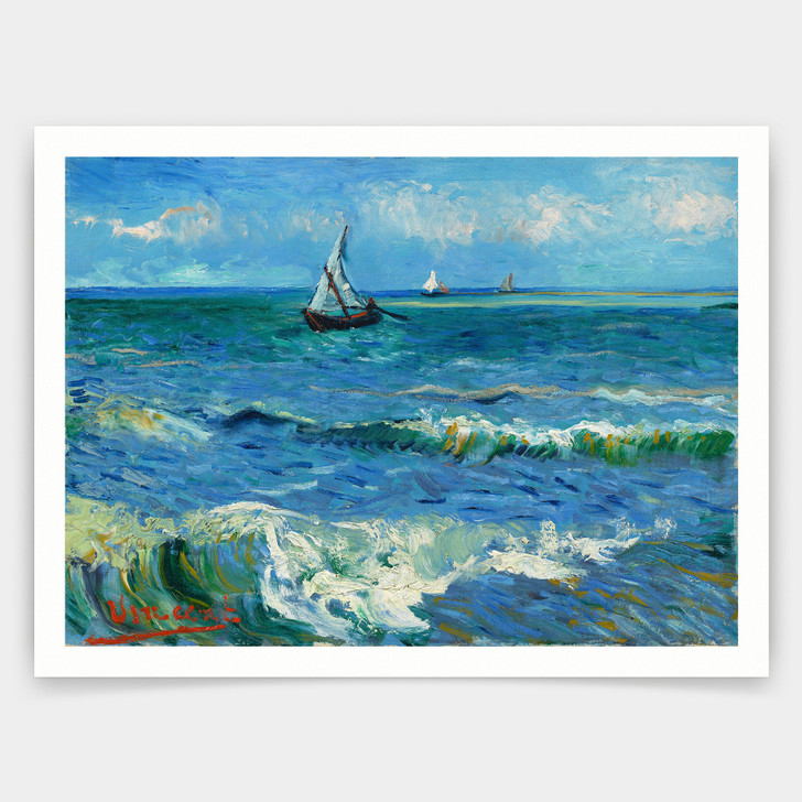 Vincent van Gogh,Seascape near Les Saintes-Maries-de-la-Mer,art prints,Vintage art,canvas wall art,famous art prints,q1458