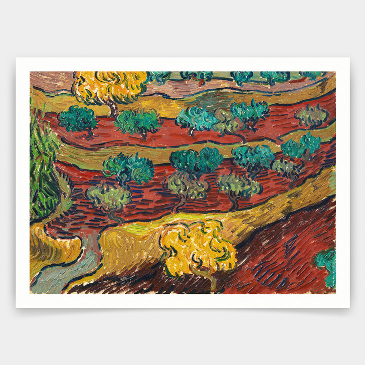 Vincent van Gogh,Olive Trees on a Hillside,art prints,Vintage art,canvas wall art,famous art prints,q1450