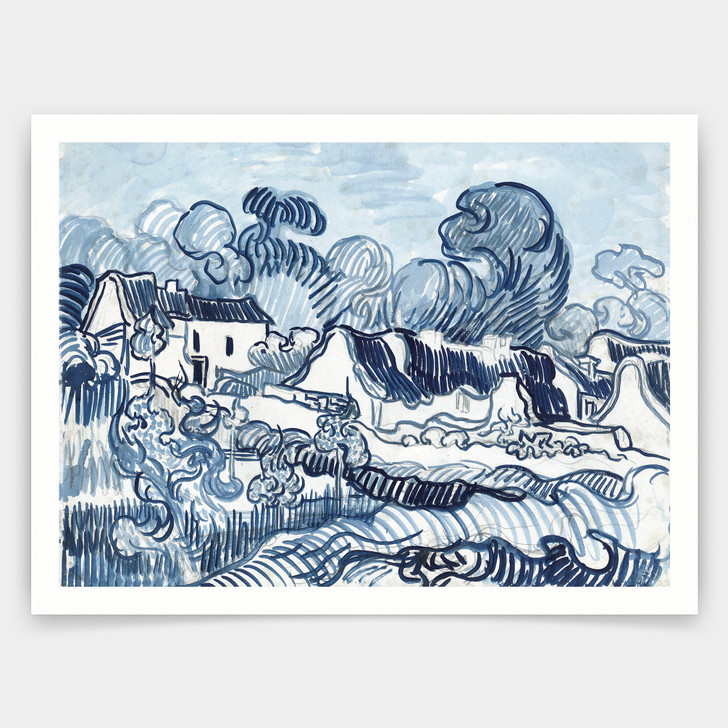 Vincent van Gogh , Landschap met huizen,art prints,Vintage art,canvas wall art,famous art prints, q1419