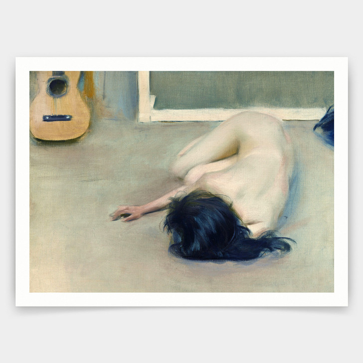 Ramon Casas i Carbó,Nude with a guitar,art prints,Vintage art,canvas wall art,famous art prints,q1378