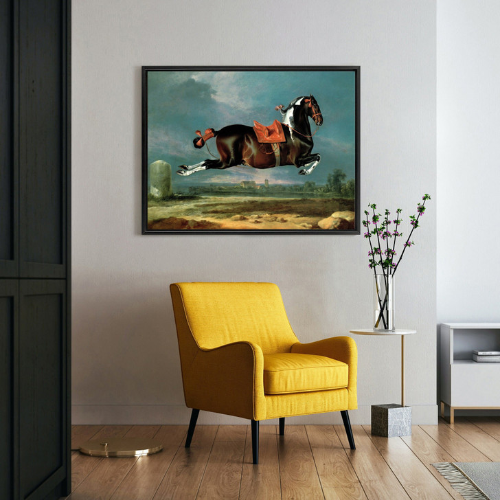 Johann Georg Hamilton,The piebald horse Cehero rearing,large wall art,framed wall art,canvas wall art,large canvas,M4374