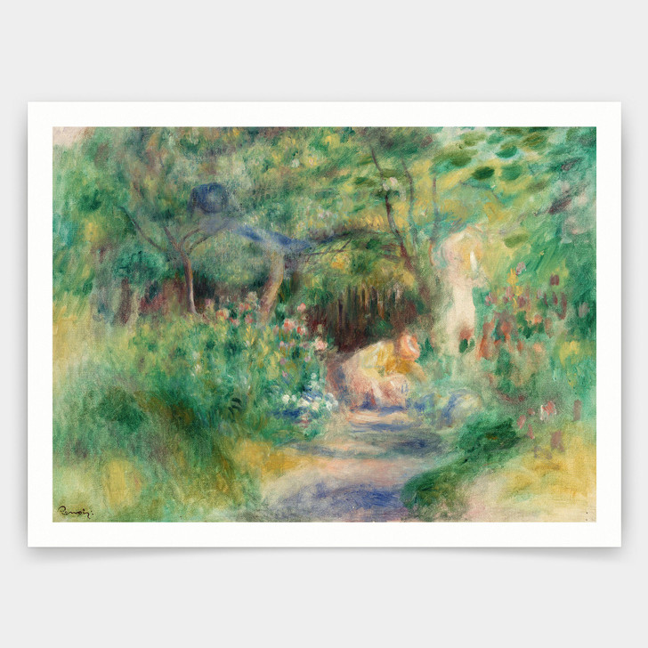 Pierre,Auguste Renoir,Landscape with Woman Gardening,Paysage et femme jardinant,art prints,Vintage art,canvas wall,famous art prints,q1348