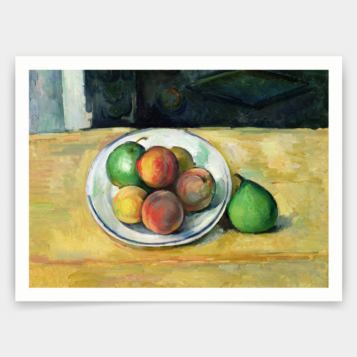 Paul Cezanne,Still Life with a Peach and Two Green Pears,art prints,Vintage art,canvas wall art,famous art prints,V4750