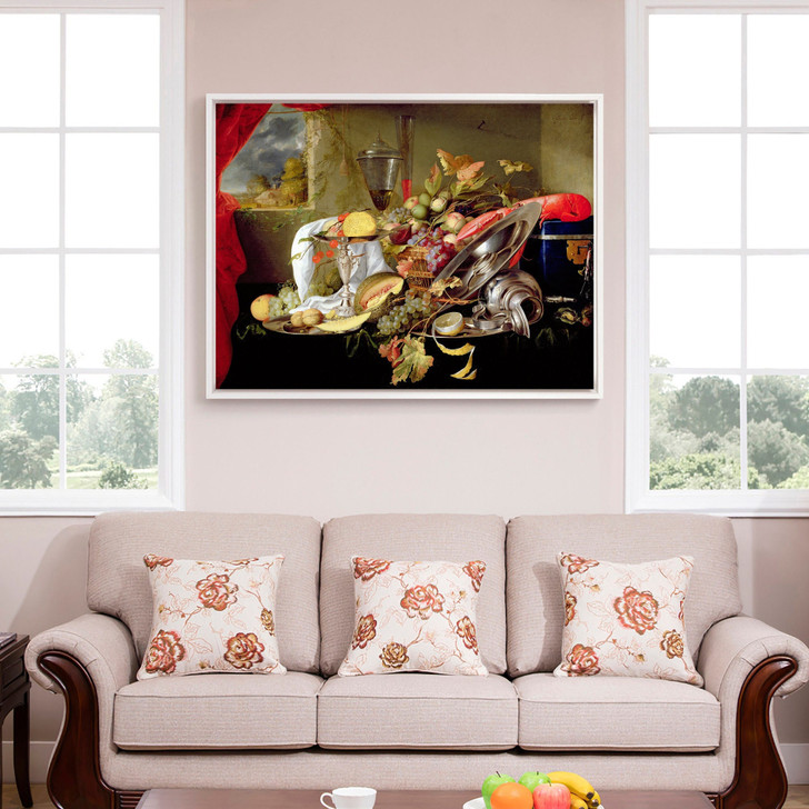 Jan Davidsz Heem,Still Life,Restaurant wall art, fruit still life,large wall art,framed wall art,canvas wall art,large canvas,M4249