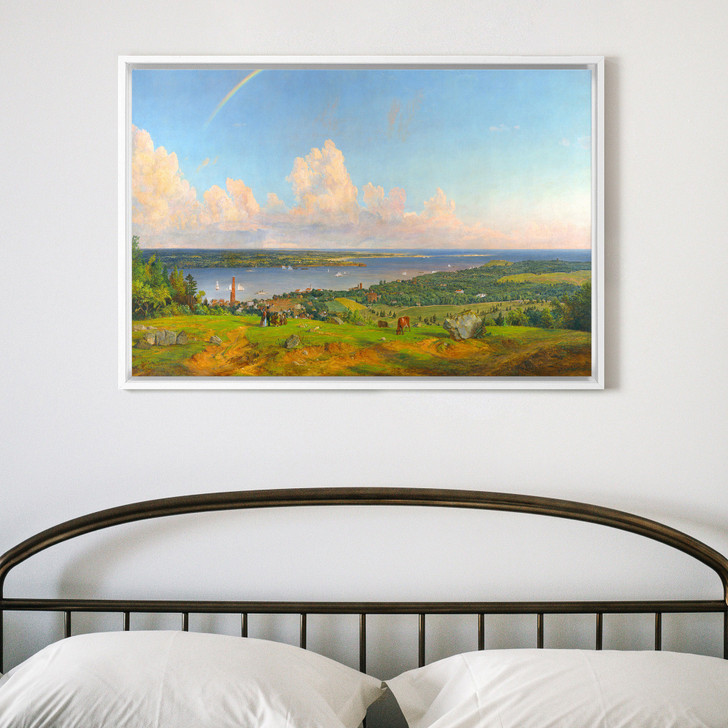 Jasper Francis Cropsey,The Narrows from Staten Island,Bay scenery,canvas print,canvas art,canvas wall art,large wall art,framed art,p1765