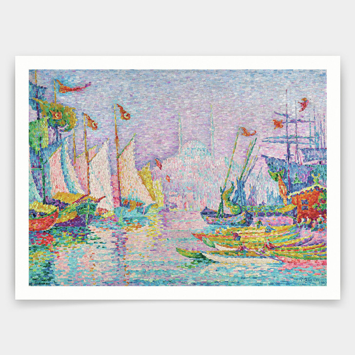 Paul Signac,The Golden Horn in the Morning, Constantinople, 1907,art prints,Vintage art,canvas wall art,famous art prints,V4817