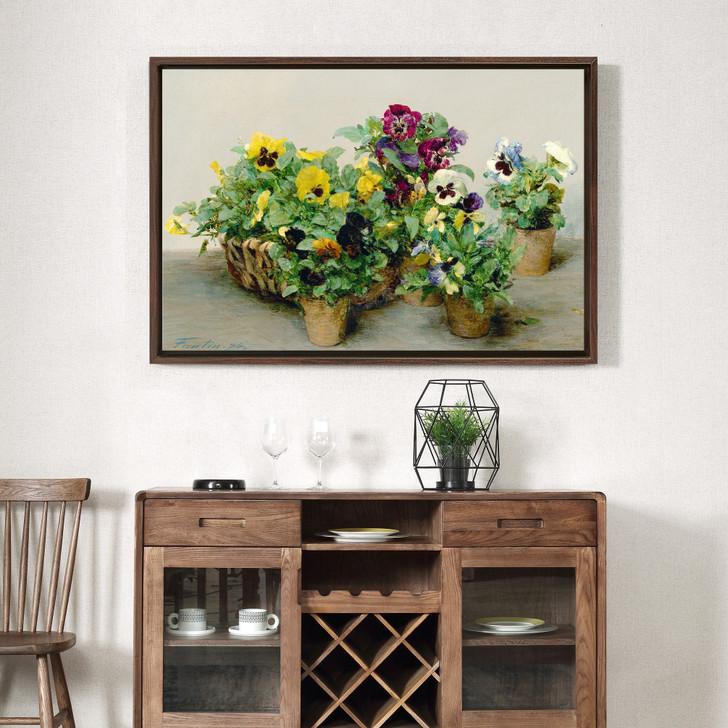 Henri Fantin-Latour,Pansies,Flower pot flower still life,canvas print,canvas art,canvas wall art,large wall art,framed wall art,p1729