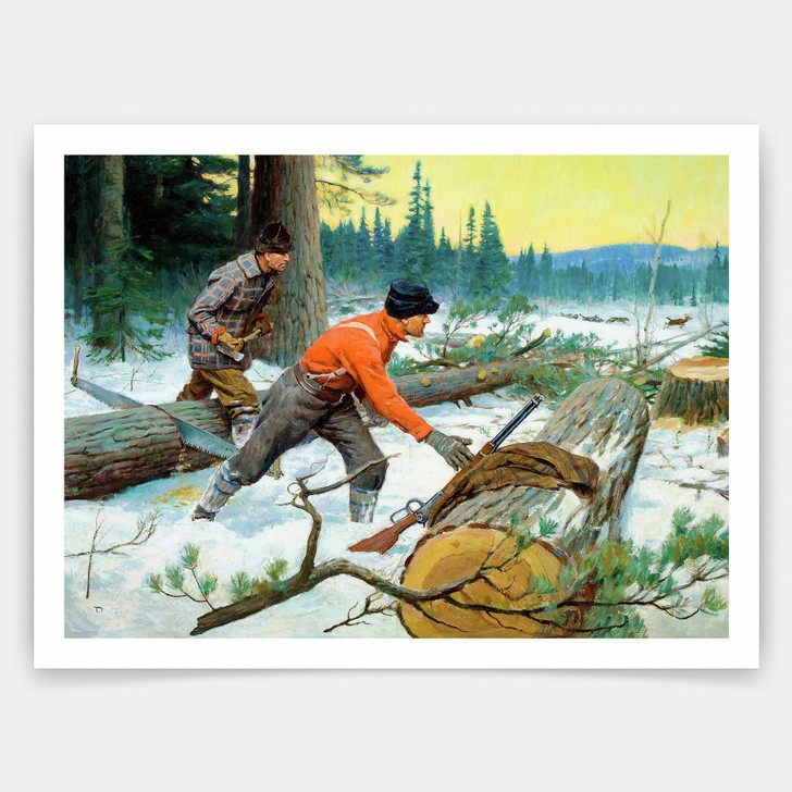 Philip Russell Goodwin,Loggers at Work,art prints,Vintage art,canvas wall art,famous art prints,V4844