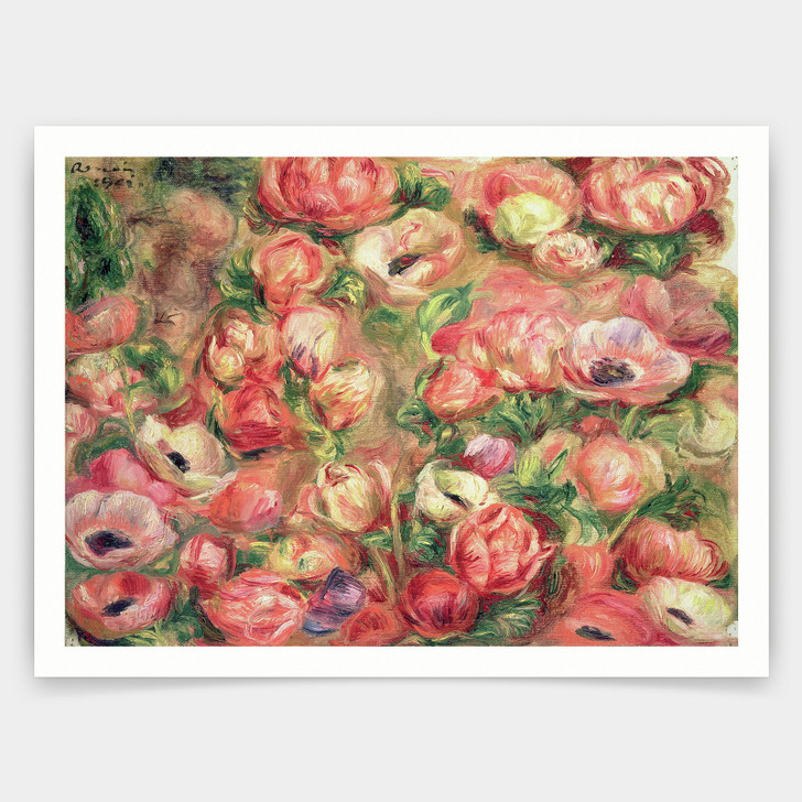 Pierre Auguste Renoir,Bed Of Anemones, 1901 By Renoir,art prints,Vintage art,canvas wall art,famous art prints,V4850