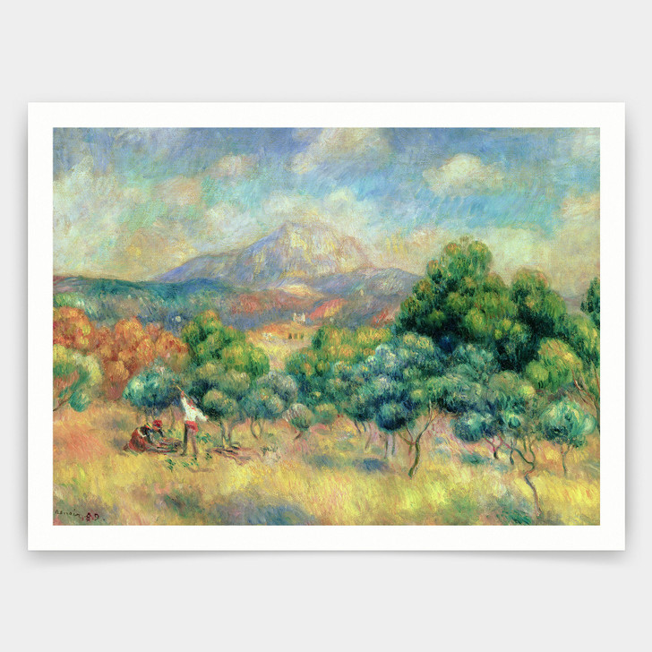 Pierre Auguste Renoir,Mont Sainte-Victoire, 1889,art prints,Vintage art,canvas wall art,famous art prints,V4859