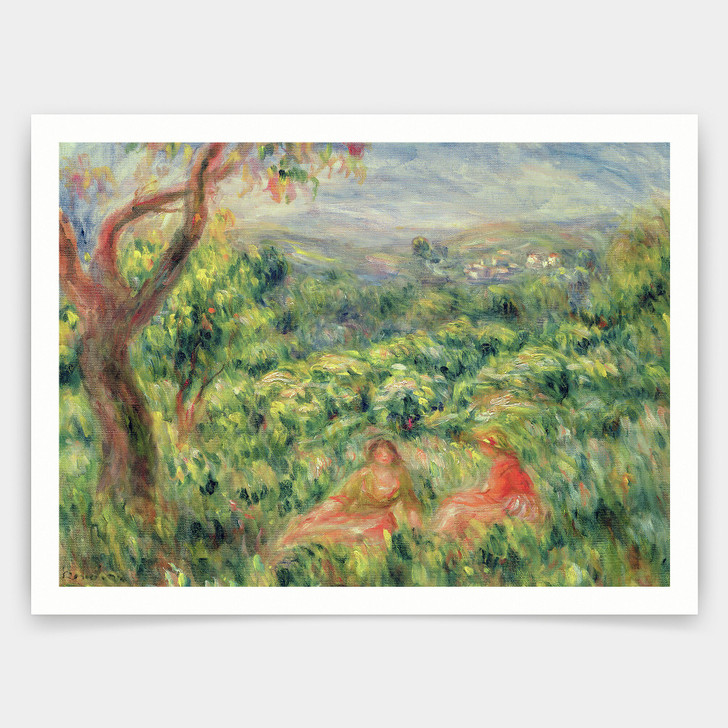 Pierre Auguste Renoir,Two Girls Among Bushes, 1916,art prints,Vintage art,canvas wall art,famous art prints,V4869