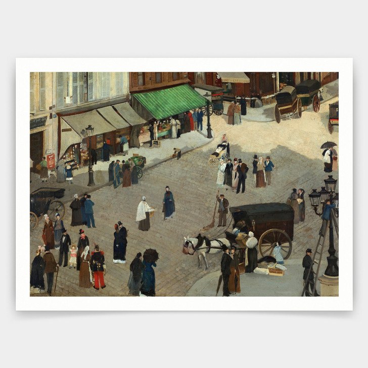 Pierre Carrier Belleuse,Place Pigalle in Paris,art prints,Vintage art,canvas wall art,famous art prints,V4878