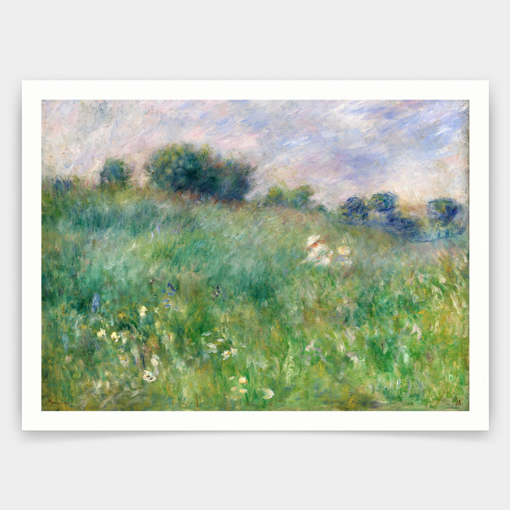 Pierre-Auguste Renoir,Meadow,Uphill grassland landscape,art prints,Vintage art,canvas wall art,famous art prints,V4887