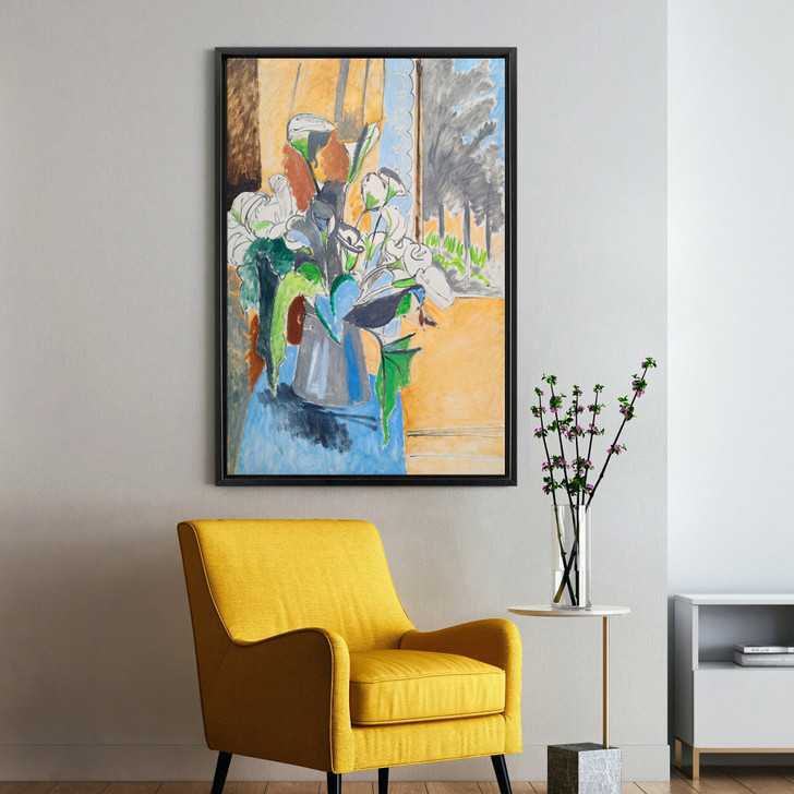 Henri Matisse,Bouquet of Flowers on a Veranda,Lily still life,canvas print,canvas art,canvas wall art,large wall art,framed wall art,p2235