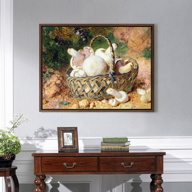 Jabez Bligh,A Basket Of Mushrooms, 1871,large wall art,framed wall art,canvas wall art,large canvas,M4186