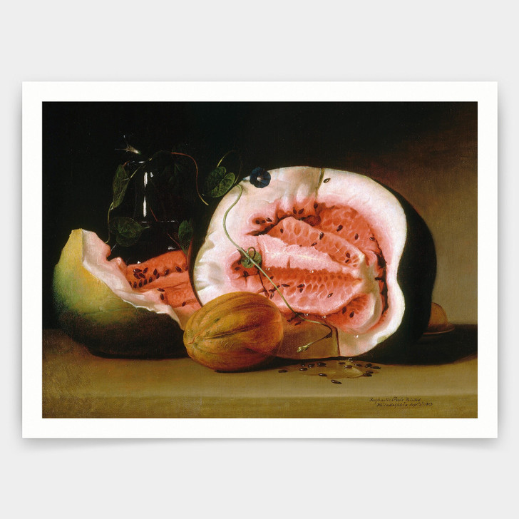 Raphaelle Peale,Melons and Morning Glories,art prints,Vintage art,canvas wall art,famous art prints,V4917