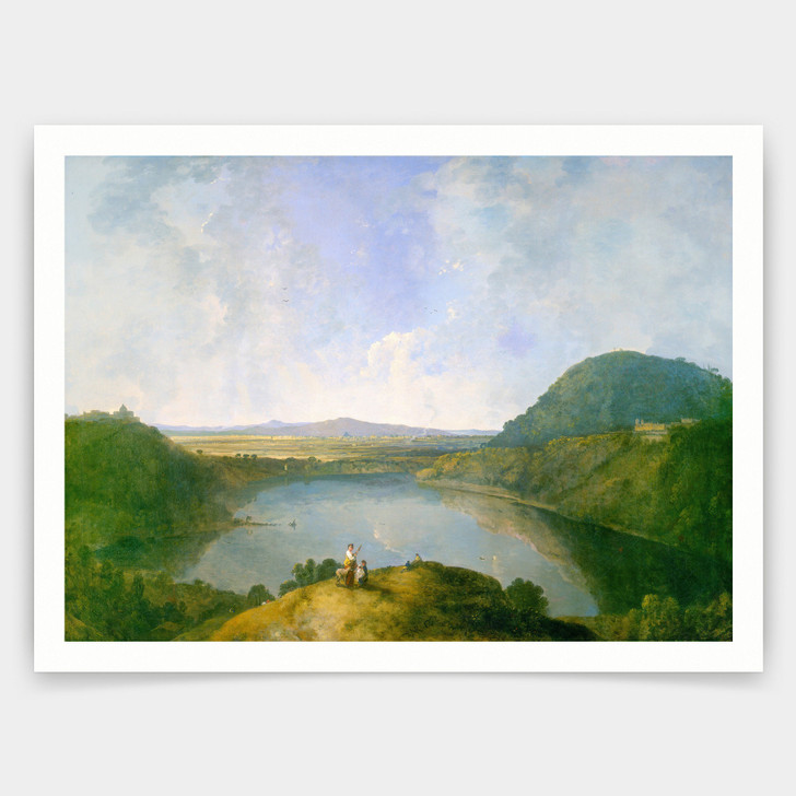 Richard Wilson,Lake Albano,Lake Landscape Art,art prints,Vintage art,canvas wall art,famous art prints,V4931