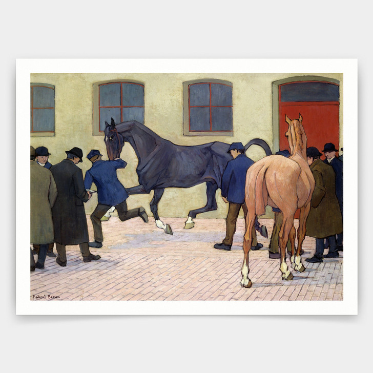 Robert Polhill Bevan,Showing at Tattersalls ,art prints,Vintage art,canvas wall art,famous art prints,V4948