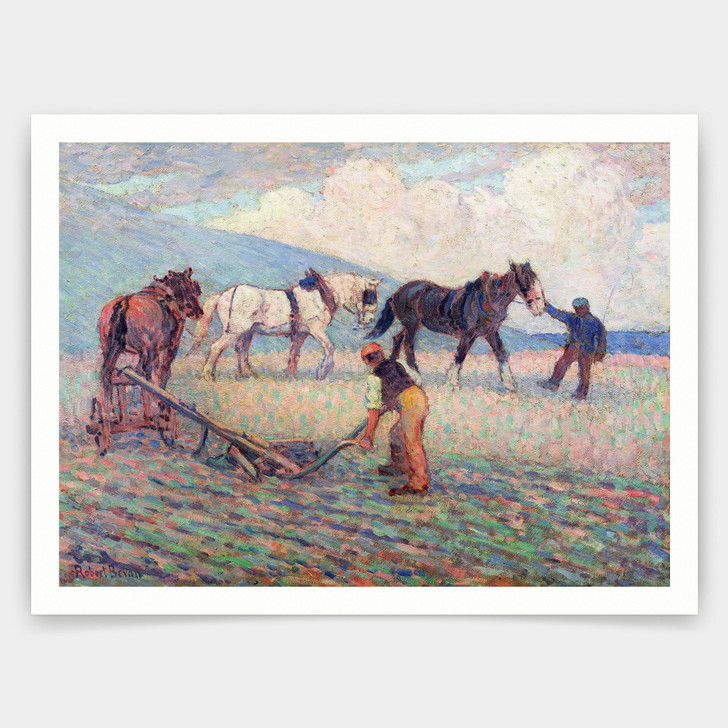 Robert Polhill Bevan,The Turn - Rice Plough Photograph,art prints,Vintage art,canvas wall art,famous art prints,V4950