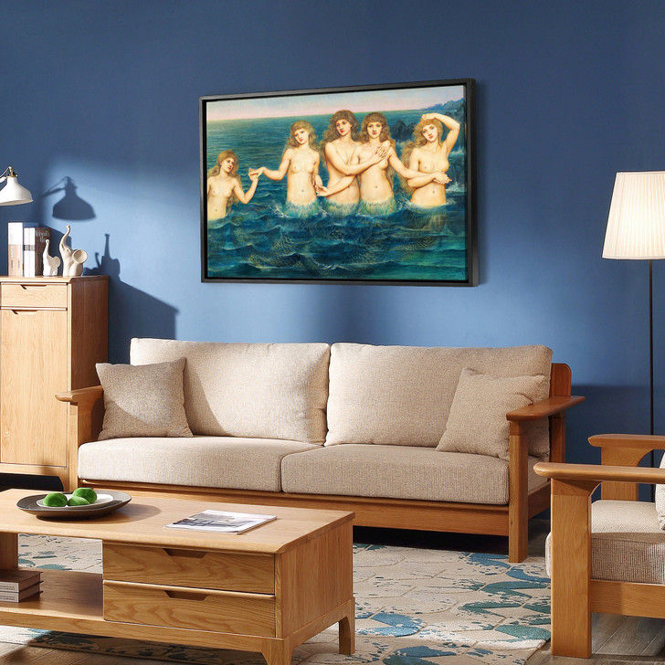 Evelyn De Morgan,The Sea Maidens,Five mermaids,canvas print,canvas art,canvas wall art,large wall art,framed wall art,p1676