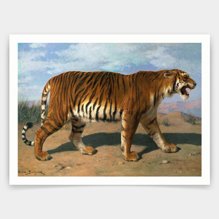 Rosa Bonheur,Stalking Tiger,art prints,Vintage art,canvas wall art,famous art prints,V4962