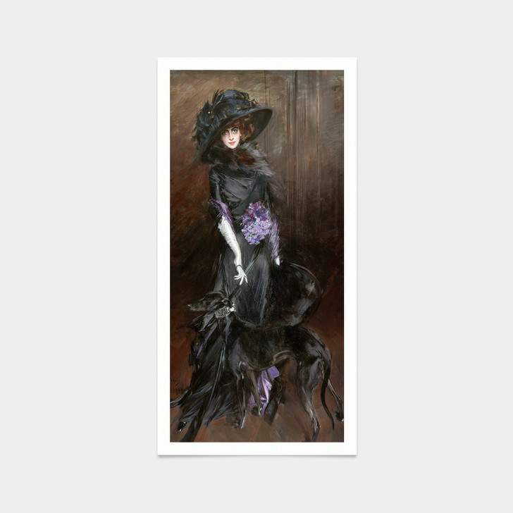 Giovanni Boldini,Marchesa Luisa Casati,girl and dog,art prints,Vintage art,canvas wall art,famous art prints,vertical narrow prints,V7695