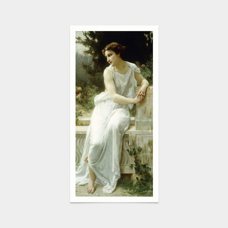 Guillaume Seignac,Girl of Pompeii in a Garden,art prints,Vintage art,canvas wall art,famous art prints,vertical narrow prints,V7697