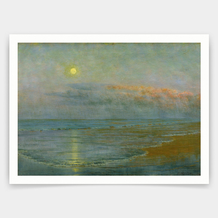 Thomas Alexander Harrison,Moonrise,Night sea view,art prints,Vintage art,canvas wall art,famous art prints,V5018